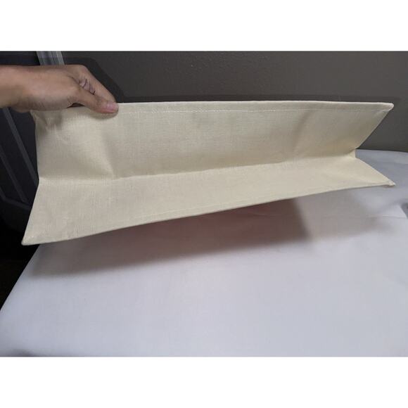 Orla Kiely Jute Burlap Shopping Tote Bag Beige & Orange Jutexpo NWOT - Picture 8 of 10